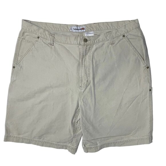 TIMBERLAND PRO SERIES Heavy Duty Cargo Shorts‎ Men's 42 Tan Cotton Twill *FLAW* - Picture 3 of 14